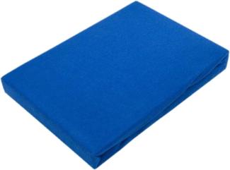 Jersey Spannbettlaken für Wasserbetten Rundumgummizug 200 x 220 cm Royalblau