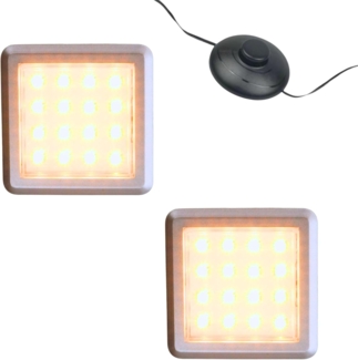 kalb LED Glaskantenbeleuchtung LED Vitrinenleuchte 3000K 1-10er Set 12V Fußschalter, Unterbauleuchte, 2er Set, Warmweiß