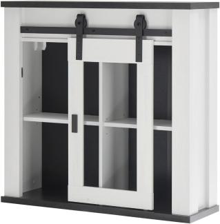 Küche Hängeschrank Stove in weiß Pinie und anthrazit Landhaus 93 x 90 cm