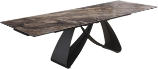 riess-ambiente Esstisch INFINITY 180-260cm taupe / schwarz · Konferenztisch mit Keramik-Platte (Einzelartikel, 1-St), ausziehbar · für 8-10 Personen · Marmor-Design · Metall · Industrial