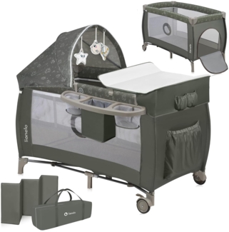 lionelo Baby-Reisebett LO-SVEN PLUS, ab Geburt bis 15kg mit Zubehör