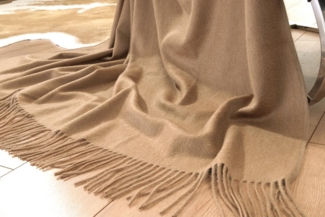 Wolldecke Feine Wolldecke "Sultan" aus 100% Kamelhaar, Wohnen und Accessoires GmbH & Co. KG, Fransen