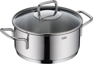 Silit Bratentopf Extra Cook, mit Glasdeckel, Edelstahl 18/10 (2-tlg), SiliTherm Universalboden, induktionsgeeignet, spülmaschinengeeignet
