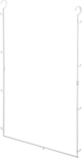 Yamazaki 5678 SMART 2-stöckige ausziehbare Kleiderstange, weiß, Stahl, minimalistisch, 56~96 x 5,5 x 100 cm