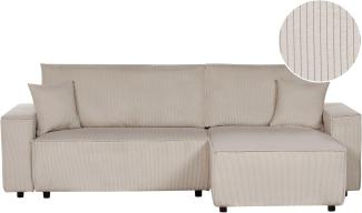 Schlafsofa ABACKA Beige Cord Linksseitig