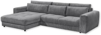 BARURA Ecksofa in Cord-Optik, Ash - Moderne Eckcouch in L-Form mit großer Liegefläche - 333 x 90 (74) х 194 cm (B/H/T)