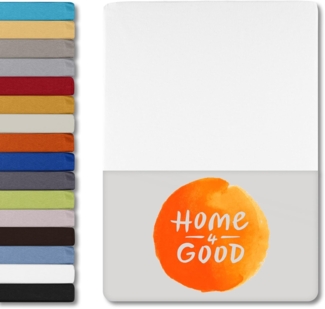 home4good Spannbettlaken viele Größen, viele Farben, 100% Baumwolle, OEKO-TEX 100, Jersey, Baumwolle, Gummizug: rundum, (1 Stück), 100x200 cm Bettlaken Spannbetttuch bis 25 cm Höhe - Weiß