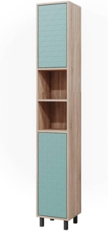 Vicco 'Agasta' Hochschrank, Spanplatte, 30 x 190,3 x 28 cm, Mintgrün / Sonoma