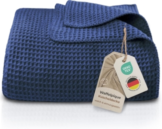 Wohndecke Waffelpique aus Baumwolle – Kuscheldecke Baumwolldecke Sofa Überwurf, Laynenburg, Decke als Sofa-decke, Couchdecke, Wolldecke aus Baumwollmix