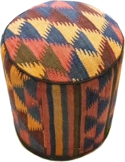 Sonderform,XS / 80 cm Ø Rund & kleiner,Mehrfarbig,Patchwork,Schurwolle,Afghanistan