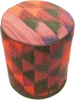 Sonderform,XS / 80 cm Ø Rund & kleiner,Mehrfarbig,Patchwork,Schurwolle,Afghanistan