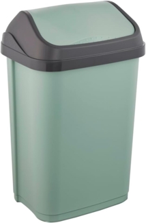 keeeper Mülleimer mit Schwingdeckel, 25 l, 33,5 x 25,5 x 53,5 cm, Swantje, Grün (Nordic Green)