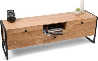 M2 Kollektion Bolzano 4 TV-Bank, Holz, Wildeiche massiv, 140x45x35