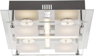 LED Deckenlampe, Chrom, Glas, L 24 cm