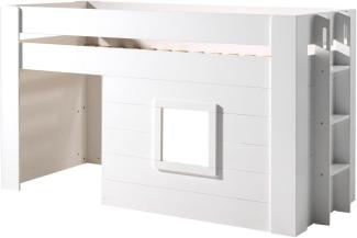 Vipack 'Noah' Halbhochbett, Weiß, 90x200 cm, inkl. Vorhang Set und Lattenrost