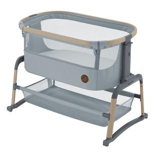 Maxi-Cosi Iora Air Beistellbett, Zustellbett, atmungsaktives Netzgewebe, Höhenverstellbar, Wiege mit Matratze, Eco Care, Geeignet ab Geburt, 0 Monate bis 9 kg, Beyond Grey