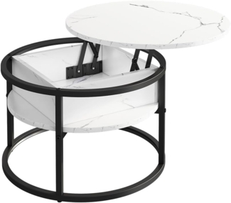 Vicco Couchtisch Marmor Weiß 57 x 57 cm, Marlo