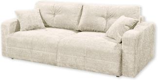 BULLET Bequemes Schlafsofa mit Bettkasten, Stoffbezug Ivory - Klappbares Sofa mit Schlaffunktion - 235 x 88 x 120 cm (B/H/T)