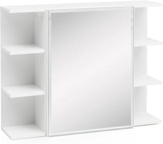 Wohnling Hängeschrank Spanplatte Spiegelschrank Modern, Weiß , 80x64,5x20cm