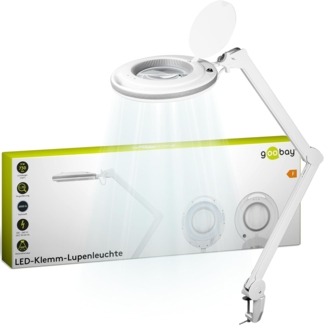 Goobay Lupenlampe 9 W LED-Lupenleuchte mit Klemme, SMD LED, kaltweiß, 6500 K