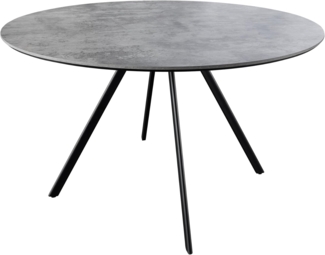riess-ambiente Esstisch ATELIER 120cm grau / schwarz - Beton-Design, Metall, rund, 4 Personen (Einzelartikel, 1-St), moderner Tisch - ideal für Küche, Esszimmer, Wohnzimmer und Büro