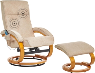 Massagestuhl HERO mit Fußstütze Stoff Beige