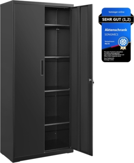 Songmics Aktenschrank mit 5 Ebenen, Stahl schwarz, 80 x 40 x 180 cm