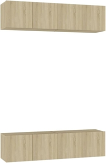 vidaXL TV-Schränke 4 Stk. Sonoma-Eiche 60x30x30 cm Holzwerkstoff 3078954