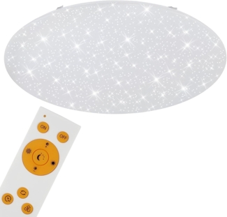 BRILONER - LED Deckenlampe 80cm mit Fernbedienung, dimmbar, Nachtlicht, warmweiß bis kaltweiß, ultra hell 9700 Lumen, 80 Watt, LED Lampe, Deckenleuchte, Wohnzimmerlampe, Küchenlampe, 80x9 cm, Weiß
