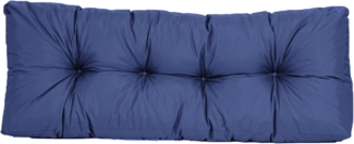 TexDeko® Garden Rückenkissen 120 x 40 x 20/10cm wasserabweisend UV - beständig gesteppt Premium Kissen für Europaletten In- & Outdoor Palettenpolster (Blau)