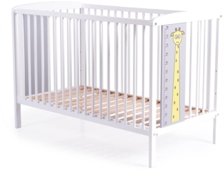 Cangaroo Babybett Amelia 120x60 cm, Holz Buche, 3 Höhenpositionen, Gitterbett grau