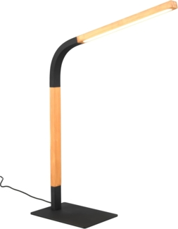 LED Schreibtischleuchte NORRIS Schwarz mit Holz, Höhe 42cm