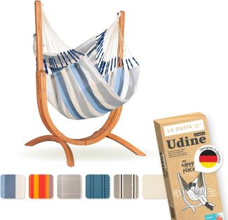 La Siesta Hängesessel Udine Outdoor Sea Salt - wetterresistent mit Eucalyptus-Gestell