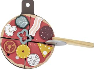 Spiel-Lebensmittel PIZZA 14-teilig aus Holz
