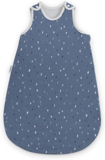 Ehrenkind® Babyschlafsack | Schlafsack Rund 2.5 TOG | Bio-Baumwolle | Ganzjahres Schlafsack Baby Gr. 86/92 Farbe Jeansblau Tropfen | Oeko-Tex | Schlafsack winter und Sommer