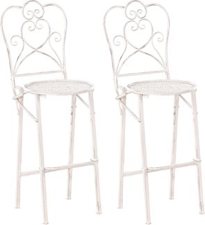 Garten-Barhocker 2er Set TRIESTE klappbar Metall Hellbeige