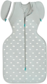 Love To Dream Swaddle Up Transition, 8.5-11 kg, White Mini Cloud, Snug Fit, Zip-Off Wings, 1.5 TOG Suitable for Milde Temperature (18-22°C), Machine Washable & Double Zip for Easy Diaper Change