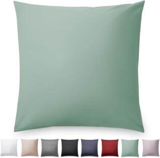 Blumtal Kissenbezüge Premium Mako Satin Kissenbezug, superweich aus 100% Baumwolle, (1 Stück), OEKO-TEX zertifiziert – Glanzoptik & farblich passender Reißverschluss