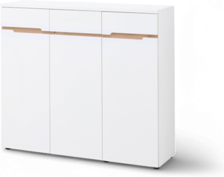 Memphis Schuhschrank in Weiß, Artisan Eiche Optik - Schuhregal mit viel Stauraum für Ihre Schuhe - 120 x 107 x 38 cm (B/H/T)