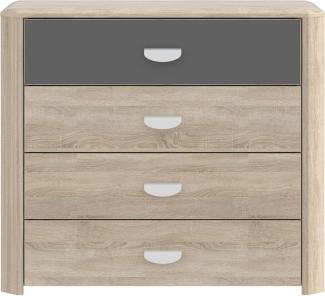 FORTE Yoop Kommode, Holzwerkstoff, Beige/Grau, 93,5 x 82,4 x 41,3 cm