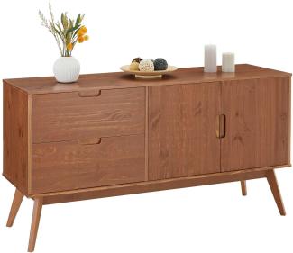 IDIMEX Sideboard TIVOLI, moderne Kommode mit 2 Türen und 2 Schubladen, Skandi kastenienfarben