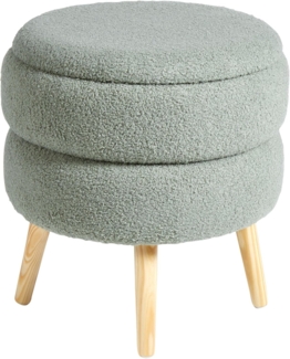 Hocker mit Stauraum OKATON Bouclé Grün