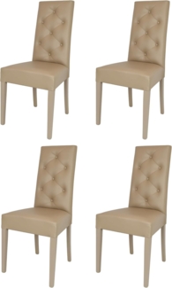 t m c s Tommychairs - 4er Set Moderne Stühle Chantal für Küche und Esszimmer, robuste Struktur aus lackiertem Buchenholz Farbe Cappuccino, gepolstert und mit Kunstleder Farbe Cappuccino bezogen