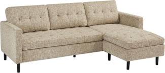 riess-ambiente Ecksofa STOCKHOLM 220 cm beige – 3-Sitzer, Strickstoff, Ottomane beidseitig, Einzelartikel 1 Teile, bequeme Eckcouch mit Federkern – ideal fürs Wohnzimmer & Gästezimmer