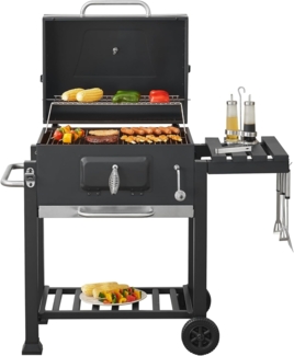 casa.pro 'Arnad' Grillwagen, Stahl Schwarz, 105x114x47,5cm