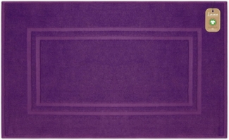 Lavea Badematte Bali, Höhe 3 mm, rutschhemmend, beidseitig nutzbar, strapazierfähig, fußbodenheizungsgeeignet, waschbar, schnell trocknend, Bio-Baumwolle, rechteckig, hochwertiger und nachhaltiger Premium Duschvorleger – saugstarke Faser