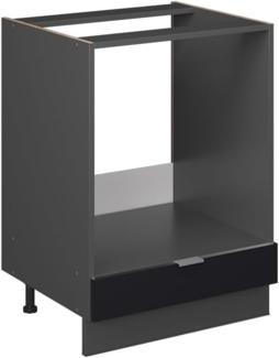 Vicco Herdumbauschrank Fame-Line, Schwarz gestreift/Anthrazit, 60 cm ohne Arbeitsplatte