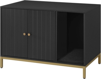 FEANDREA Katzentoilette, Katzenklo-Schrank, Katzenhaus, mit Kratzmatte, Beistelltisch