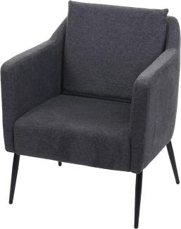 Lounge-Sessel HWC-H93a, Sessel Cocktailsessel Relaxsessel ~ Stoff/Textil dunkelgrau