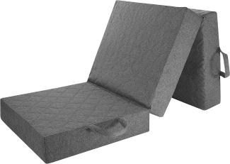 Pillows24 Klappmatratze Grau 195x80x10, Gästebett klappbar aus Foam, Faltmatratze für Erwachsene auch als Reisebett oder Gästematratze verwendbar, nach ÖKO TEX Standard